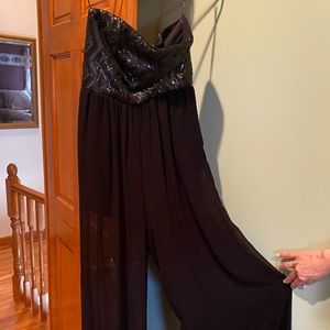 Jumpsuit - chiffon bottom - sequin top